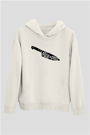 Aşçı Beyaz Unisex Kapüşonlu Sweatshirt