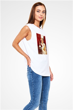 Aşçı Beyaz Unisex Kolsuz Tişört