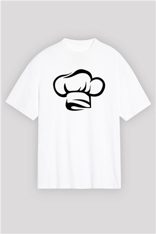 Aşçı Beyaz Unisex Oversize Tişört T-Shirt