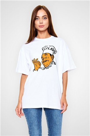 Aşçı Beyaz Unisex Oversize Tişört T-Shirt