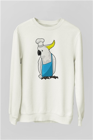 Aşçı Beyaz Unisex Sweatshirt