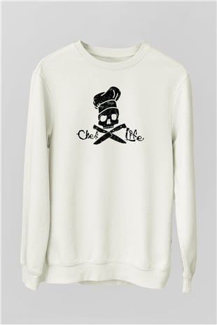 Aşçı Beyaz Unisex Sweatshirt