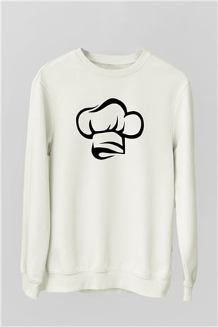 Aşçı Beyaz Unisex Sweatshirt