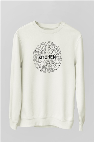 Aşçı Beyaz Unisex Sweatshirt