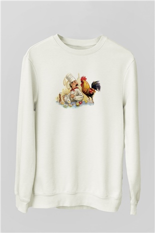 Aşçı Beyaz Unisex Sweatshirt