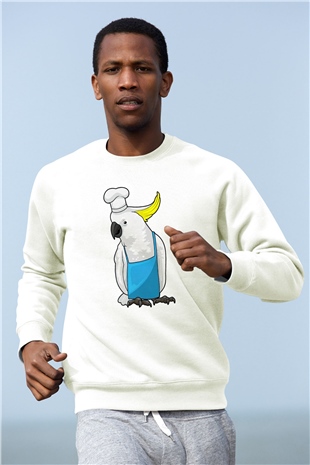 Aşçı Beyaz Unisex Sweatshirt