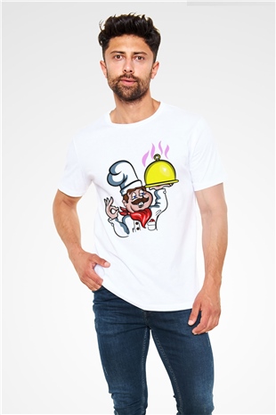 Aşçı Beyaz Unisex Tişört T-Shirt - TişörtFabrikası