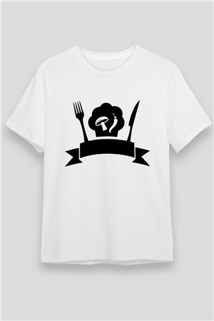Aşçı Beyaz Unisex Tişört T-Shirt - TişörtFabrikası