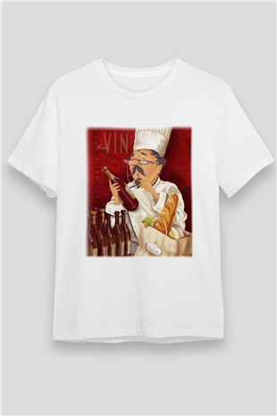 Aşçı Beyaz Unisex Tişört T-Shirt - TişörtFabrikası