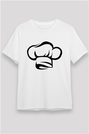 Aşçı Beyaz Unisex Tişört T-Shirt - TişörtFabrikası