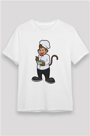 Aşçı Beyaz Unisex Tişört T-Shirt - TişörtFabrikası