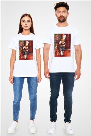 Aşçı Beyaz Unisex Tişört T-Shirt - TişörtFabrikası