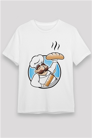 Aşçı Beyaz Unisex Tişört T-Shirt - TişörtFabrikası