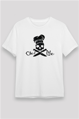 Aşçı Beyaz Unisex Tişört T-Shirt - TişörtFabrikası