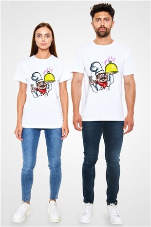 Aşçı Beyaz Unisex Tişört T-Shirt - TişörtFabrikası