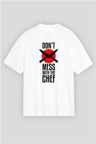 Aşçı Beyaz Oversize Tişört Oversize T-shirt - TişörtFabrikası