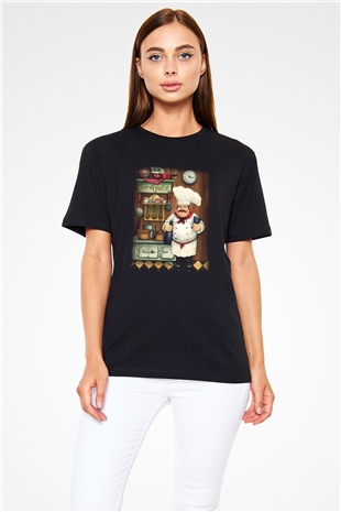 Aşçı Siyah Unisex Tişört T-Shirt - TişörtFabrikası