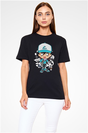 Ash Street Style Baskılı Unisex Siyah Tişört