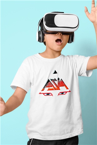 Asia Baskılı Beyaz Unisex Çocuk Tişört