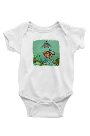 Asia Baskılı Unisex Beyaz Bebek Body - Zıbın