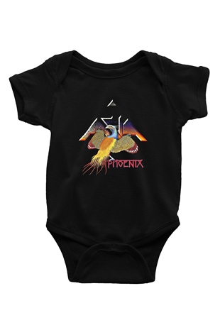 Asia Baskılı Unisex Siyah Bebek Body - Zıbın