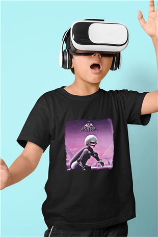 Asia Baskılı Unisex Siyah Çocuk Tişört