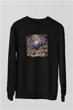 Asia Baskılı Unisex Siyah Sweatshirt