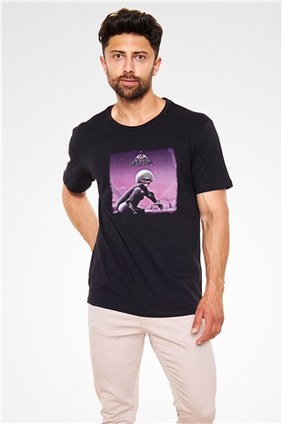 Asia Baskılı Unisex Siyah Tişört