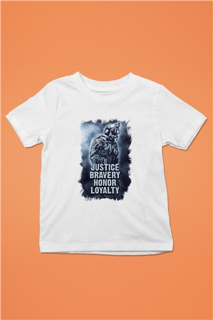 Asker Beyaz Unisex Çocuk Tişört
