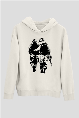 Asker Beyaz Unisex Hoodie