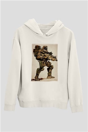 Asker Beyaz Unisex Hoodie