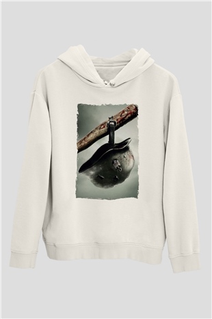 Asker Beyaz Unisex Kapüşonlu Sweatshirt