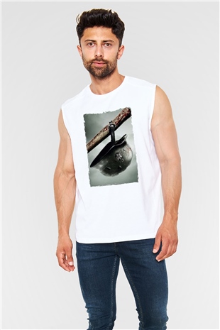 Asker Beyaz Unisex Kolsuz Tişört