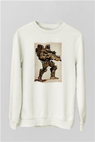 Asker Beyaz Unisex Sweatshirt