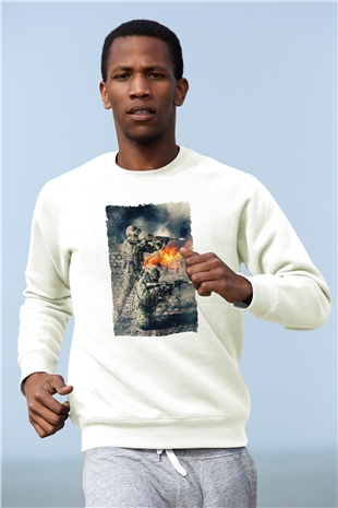Asker Beyaz Unisex Sweatshirt