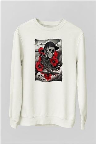Asker Beyaz Unisex Sweatshirt