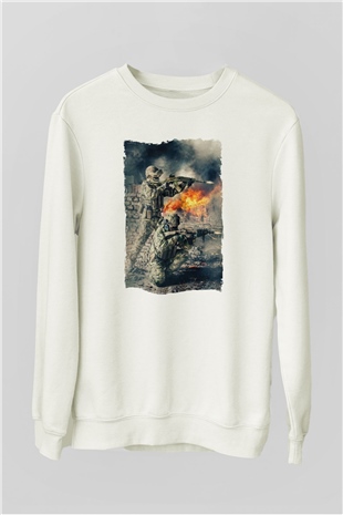 Asker Beyaz Unisex Sweatshirt