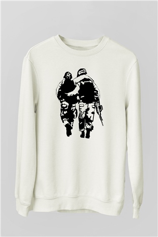 Asker Beyaz Unisex Sweatshirt