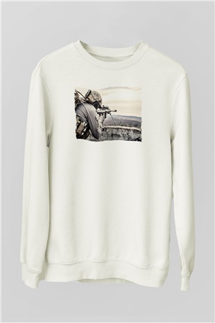 Asker Beyaz Unisex Sweatshirt
