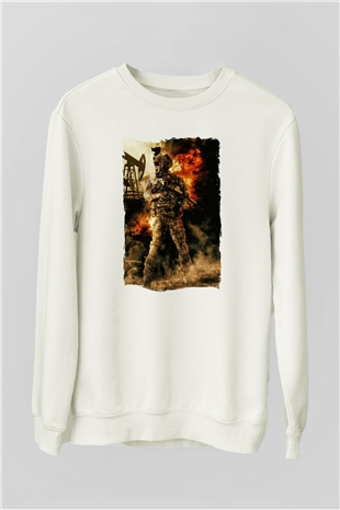 Asker Beyaz Unisex Sweatshirt