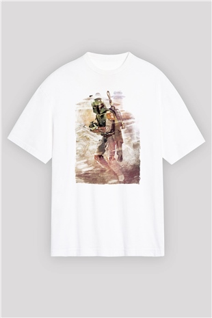Asker Beyaz Oversize Tişört Oversize T-shirt - TişörtFabrikası