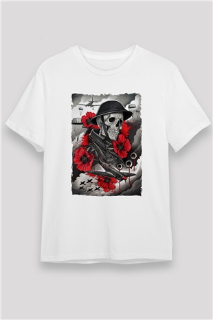Asker Beyaz Unisex Tişört T-Shirt - TişörtFabrikası