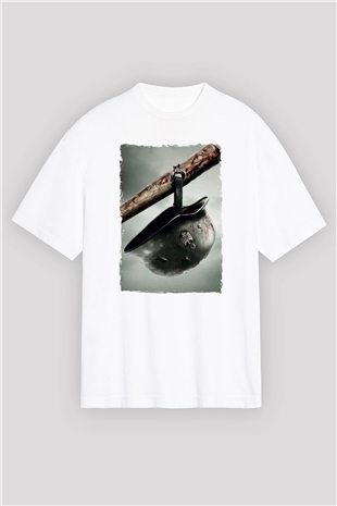 Asker Beyaz Oversize Tişört Oversize T-shirt - TişörtFabrikası