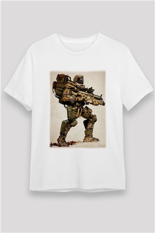 Asker Beyaz Unisex Tişört T-Shirt - TişörtFabrikası