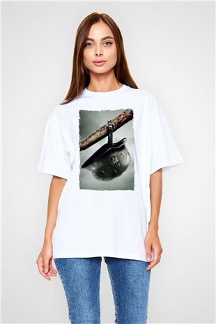 Asker Beyaz Oversize Tişört Oversize T-shirt - TişörtFabrikası