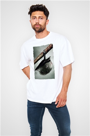 Asker Beyaz Oversize Tişört Oversize T-shirt - TişörtFabrikası