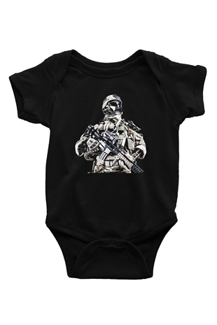 Asker Siyah Bebek Body - Zıbın
