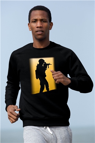 Asker Siyah Unisex Sweatshirt