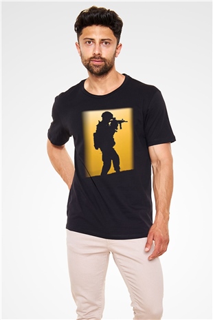 Asker Siyah Unisex Tişört T-Shirt - TişörtFabrikası