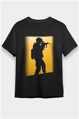 Asker Siyah Unisex Tişört T-Shirt - TişörtFabrikası